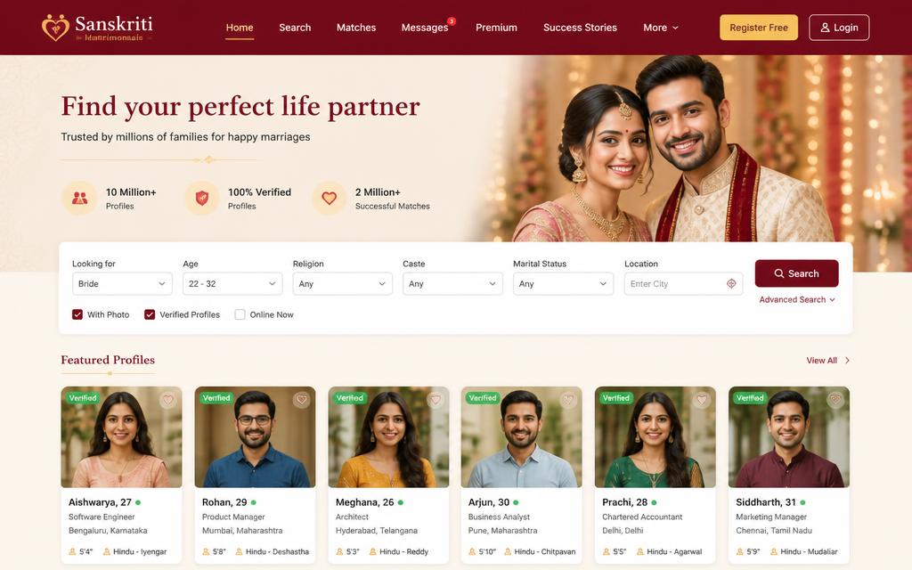 Bandhan Match main screen